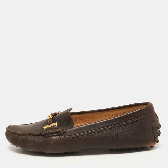Tod's Brown Leather Gommino Slip On Loafers Size 36 - Picture 1 of 4